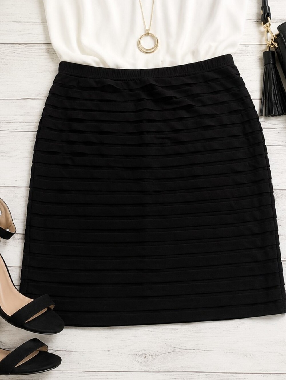 DRESS BARN KNIT TEXTURED SKIRT - Picture 1 of 7